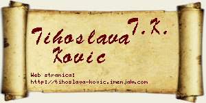 Tihoslava Ković vizit kartica